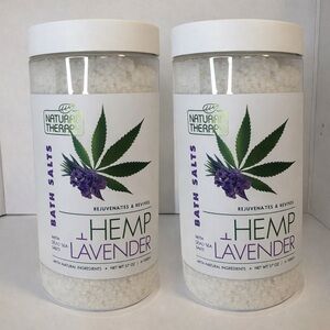 Natural Therapy Hemp & Lavender Bath Salts 37oz – Relaxing Aromatherapy 2-Pack